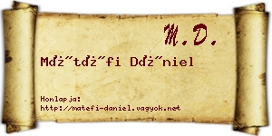 Mátéfi Dániel névjegykártya